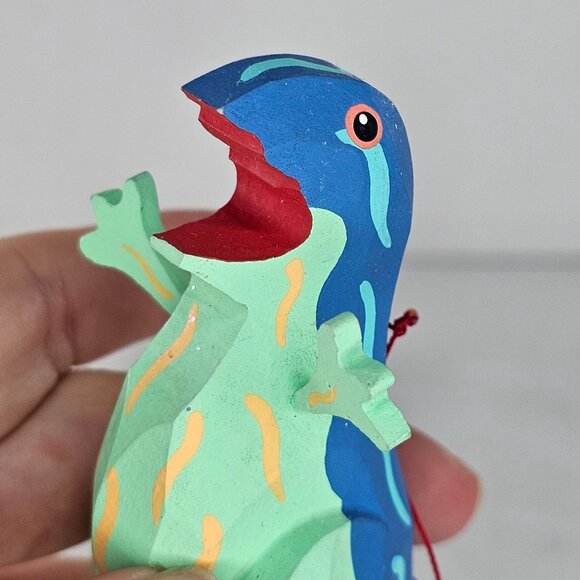 Handcrafted Wooden Dinosaur Ornament Christmas Decor Tyrannosaurus Rex - Picture 8 of 8